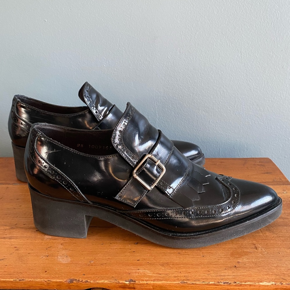 Gadea shiny leather pointy toe chunky loafers Size 41 made in Spain